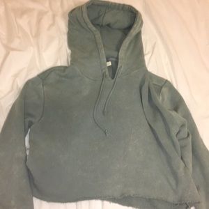 Cropped teal hoodie
